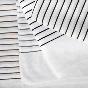 Toalha de Praia Trussardi 100% Algodão Rigato - Branco e Giardino  Branco e Giardino