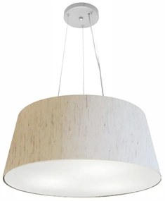 Lustre Pendente Cone Md-4062 Cúpula em Tecido 25/60x50cm Linho Bege - Bivolt