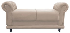 Recamier Barcelona Namoradeira Calçadeira Suede D'Rossi - Bege