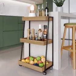Carrinho Organizador Fruteira Industrial Multiuso Lino Mel Z54 - Mpoze
