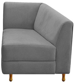 Recamier Valéria 185cm Lado Direito Suede Cinza - ADJ Decor
