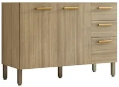 Balcão Gabinete para Pia sem Tampo 120cm Urban Z06 Freijó - Mpozenato