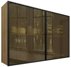 Armário de Cozinha 120cm 2 Portas de Vidro Minsk Freijó Z06 - Mpozenat