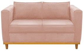 Sofá 2 Lugares Europa Suede Rosê ADJ Decor