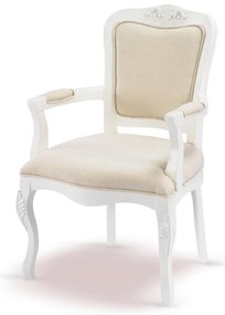 Cadeira Bourbon c/ Braço - Branco Provençal Kleiner