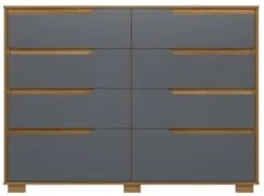 Cômoda Para Quarto 8 Gavetas 147cm Parma Z17 Freijó/Cinza - Mpozenato