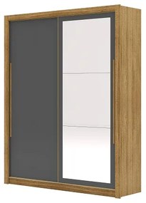 Guarda Roupa Com Espelho Dubai 2 Portas De Correr Nature/Alasca/Fendi - Vila Rica Móveis