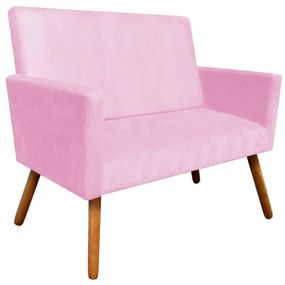 Namoradeira Nina Suede Pés Palito Castanho D'Rossi - Rosa Bebê