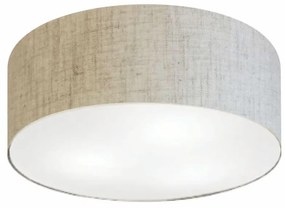 Plafon Cilíndrico Md-3014 Cúpula em Tecido 50x15cm Rústico Bege - Bivolt