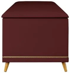 Calçadeira Baú King 195cm com Tachas Imperial J02 Veludo Bordô - Mpoze