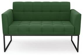 Sofá Namoradeira Elisa Suede Base Metálica Industrial Preto - D'Rossi - Verde