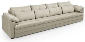 Sofá Retrátil Elétrico Sala de Estar Nolan Bipartido 339cm Conforto Premium em Couro OffWhite G58 - Gran Belo