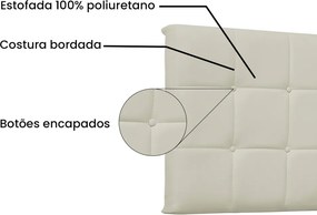 Painel Verona Para Cama Box King 195 cm Corino S04 - D'Rossi - Bege