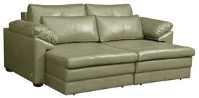 Sofá Decorativo Piece Bipartido Retrátil Sala de Estar 175cm Couro Fendi G58 - Gran Belo