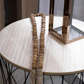 Colar Madeira Decorativo Miçanga Bege 95 Cm - D'Rossi