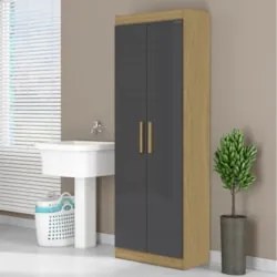 Armário Multiuso Lavanderia 60cm Lorandel Atacama/Grafite A15 - Mpozen