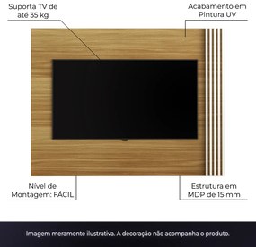 Painel Home para TV até 42 Sala de Estar PL3004 Natural/Off White G69 - Gran Belo
