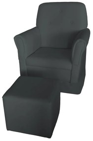 Poltrona Suzi Amamentação Balanço + Puff Suzi Suede Cinza