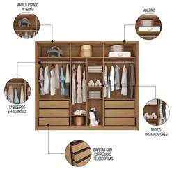 Guarda Roupa Casal 6 Portas de Vidro Reflex Buriti - Caemmun