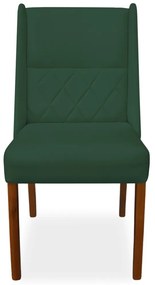 Kit 8 Cadeiras de Jantar Lecce Veludo Verde Bandeira
