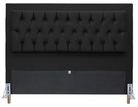 Cabeceira Cama Box Queen 160cm Paris Capitonê Suede Preto - Sheep Estofados - Preto