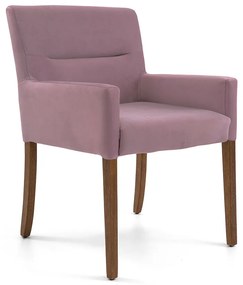 Poltrona Angel Veludo Rose B-305 Base de Madeira D07 - D'Rossi