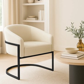 Poltrona Sala Industrial Preto Arielle Veludo Cotelê Bege D03 - D'Rossi