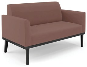 Sofá Namoradeira com Poltrona Base de Madeira Fixa Preto Marisa Veludo D03 - D'Rossi - Rose