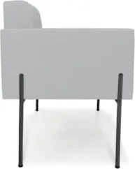 Poltrona Para Sala Pé Metal Preto Kit 2 Ana Linho Cinza - Ibiza