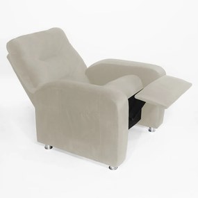 Poltrona Do Papai Reclinável Madri Suede Bege