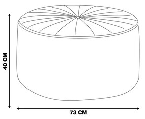 Puff Decorativo Sala De Estar Round Linho Chumbo G45 - Gran Belo