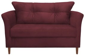 Namoradeira Ibis Decorativa 2 Lugares 1,35 m Recepção Quarto Sala Suede Bordô