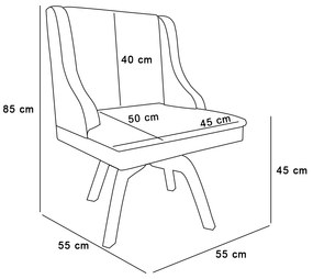 Cadeira de Jantar Liz Corino Branco Base Giratória de Madeira MM35 D03 - D'Rossi