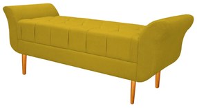 Recamier Estofado Ari 90 cm Solteiro Suede Amarelo - ADJ Decor