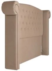 Cabeceira Cama Box Casal Queen 160cm Provença Z37 Veludo Bege - Mpozen