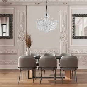 Lustre Cristal K9 Metal Cromado 110cm Florenca