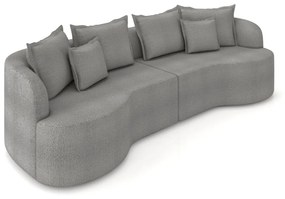 Sofá 4 Lugares Orgânico Living 250cm Mersa Bouclê K01 - D'Rossi - Cinza