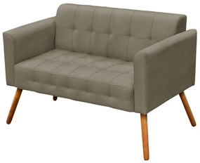 Kit 01 Namoradeira e 01 Poltrona Giratória Elisa Suede Base Estrela Cromada D'Rossi - Marrom Rato