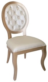 Cadeira Medalhão Delicate com Capitonê - Dourado Soléil Kleiner