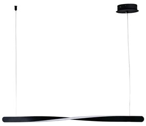 Pendente Fita Linear 100X4Cm Led 24W 3000K Bivolt Preto - Usina Import...