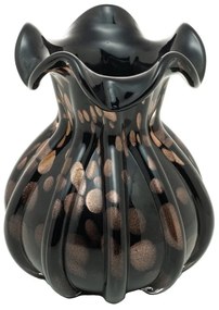 Vaso De Vidro Italy Preto E Rose 13x17cm 29050 Wolff