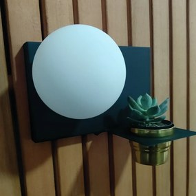 Arandela Nature Horizontal Com Porta Mini Vaso 12X25Cm Globo Ø10Cm 01X... (BRANCO)