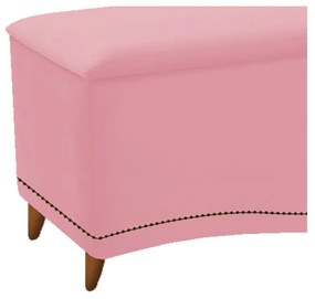 Calçadeira Estofada Yasmim 90 cm Solteiro Suede Rosa Bebê - ADJ Decor