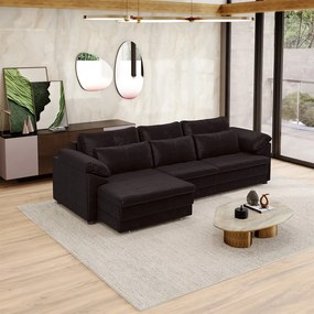 Sofá Retrátil Elétrico Sala de Estar Nolan Bipartido 332cm Conforto Premium em Couro Wine Vinho G58 - Gran Belo