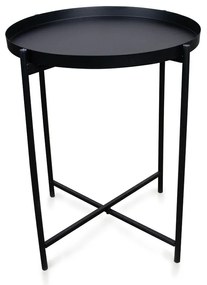 Mesa Lateral Multiuso Redonda Base Industrial Preto 40 cm M02 - D'Rossi