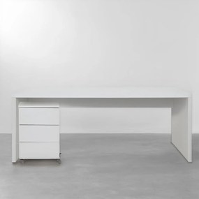 Conjunto Bancada Contemporânea Branco - 2,06m + Módulo Contemporâneo 3 gavetas Branco - 42,5cm