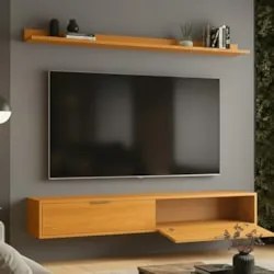Rack TV 65 Pol. Suspenso 160cm 2 Portas Lila Cinamomo Z49   - Mpozenat