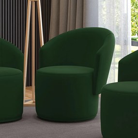 Poltrona Decorativa Orgânica Fixa para Sala Malu Suede M11 - D'Rossi - Verde