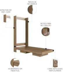 Cama Solteiro Infantil Articulação Vertical Hapi Mel A05    - Mpozenat