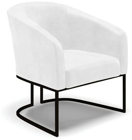 Namoradeira e 2 Poltronas Industrial  Preto Stella Sintético PU D03 - D'Rossi - Branco
